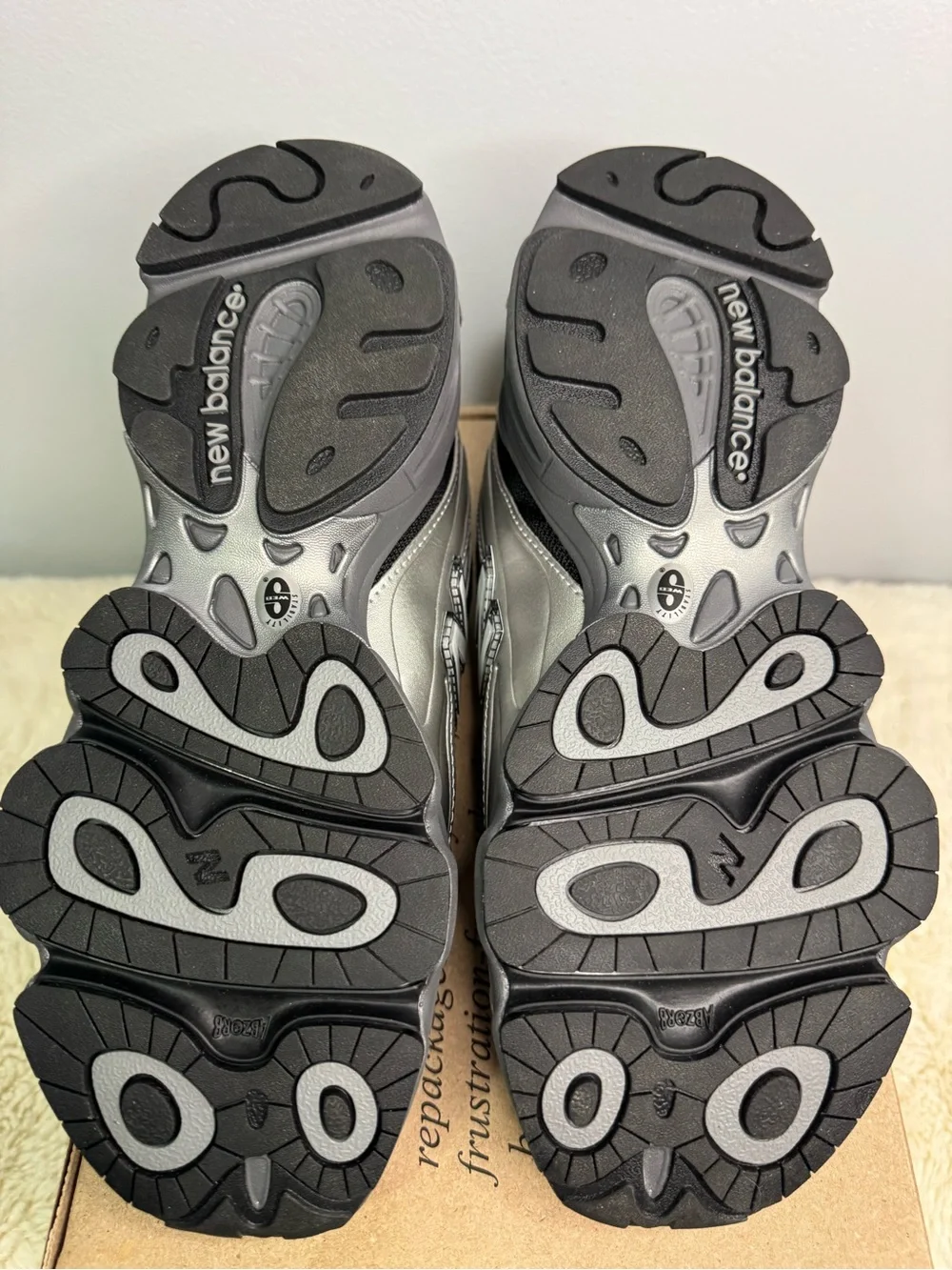 New Balance Men's 1000 Metallic Silver and Black Athletic Sneakers